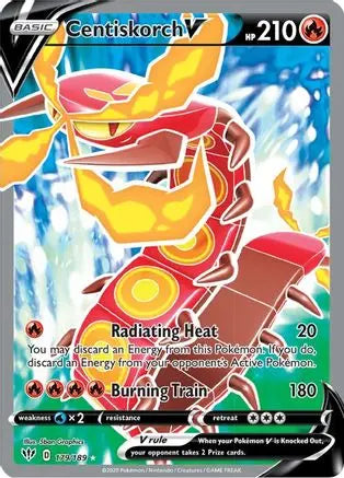 Centiskorch V (179/189) [Sword & Shield: Darkness Ablaze] Pokémon
