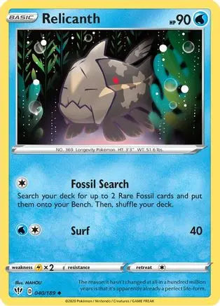 Relicanth (040/189) [Sword & Shield: Darkness Ablaze] Pokémon