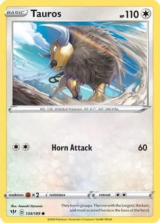 Tauros (134/189) [Sword & Shield: Darkness Ablaze] Pokémon