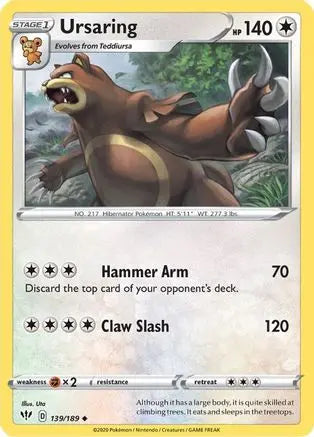 Ursaring (139/189) [Sword & Shield: Darkness Ablaze] Pokémon