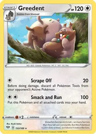 Greedent (153/189) [Sword & Shield: Darkness Ablaze] Pokémon