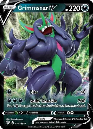 Grimmsnarl V (114/189) [Sword & Shield: Darkness Ablaze] Pokémon