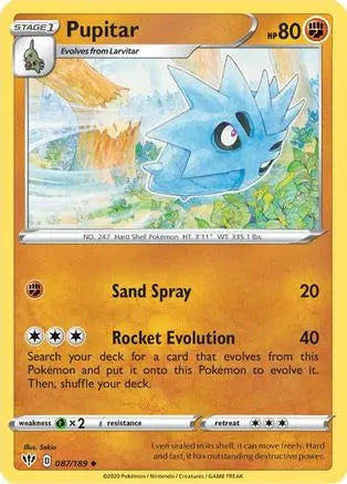 Pupitar (087/189) [Sword & Shield: Darkness Ablaze] Pokémon