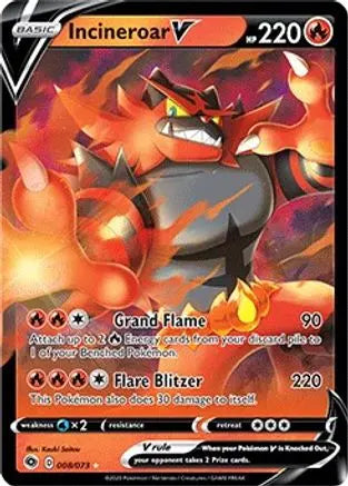 Incineroar V (008/073) [Sword & Shield: Champion's Path] Pokémon