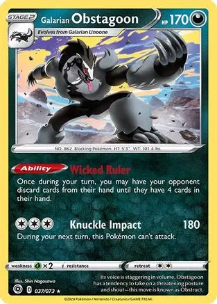 Galarian Obstagoon (037/073) [Sword & Shield: Champion's Path] Pokémon