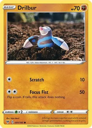 Drilbur (091/185) [Sword & Shield: Vivid Voltage] Pokémon