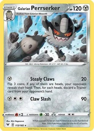 Galarian Perrserker (113/185) [Sword & Shield: Vivid Voltage] Pokémon