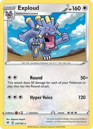 Exploud (137/185) [Sword & Shield: Vivid Voltage] Pokémon