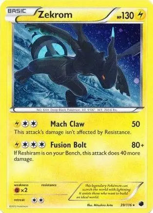 Zekrom (39/116) (Cosmos Holo) [Black & White: Plasma Freeze] Pokémon