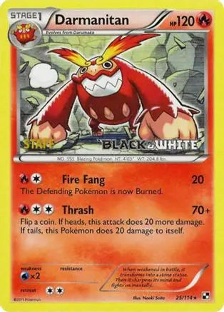 Darmanitan (25/114) (Staff Prerelease Promo) [Black & White: Black Star Promos] Pokémon