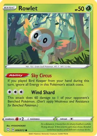 Rowlet (006/072) [Sword & Shield: Shining Fates] Pokémon