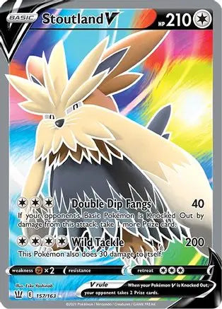 Stoutland V (157/163) [Sword & Shield: Battle Styles] Pokémon