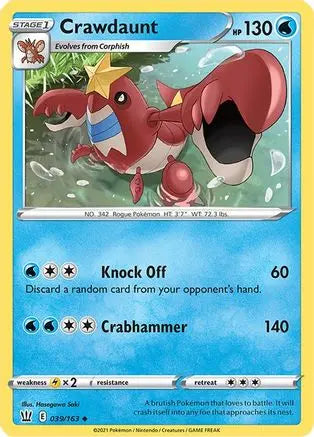 Crawdaunt (039/163) [Sword & Shield: Battle Styles] Pokémon