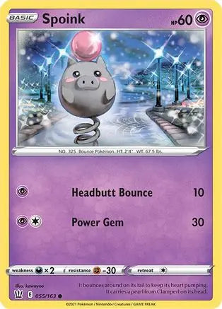 Spoink (055/163) [Sword & Shield: Battle Styles] Pokémon