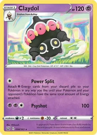 Claydol (058/163) [Sword & Shield: Battle Styles] Pokémon