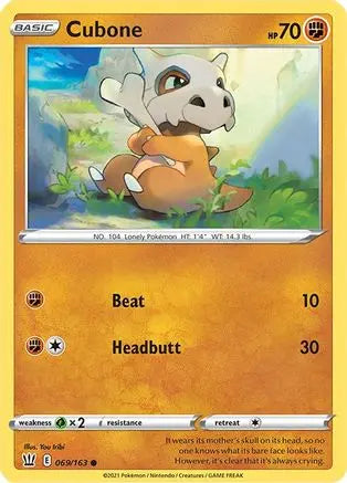Cubone (069/163) [Sword & Shield: Battle Styles] Pokémon