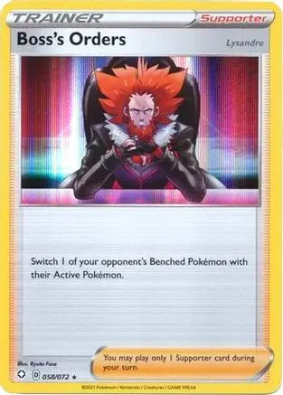 Boss's Orders (058/72) (Theme Deck Exclusive) [Sword & Shield: Shining Fates] Pokémon