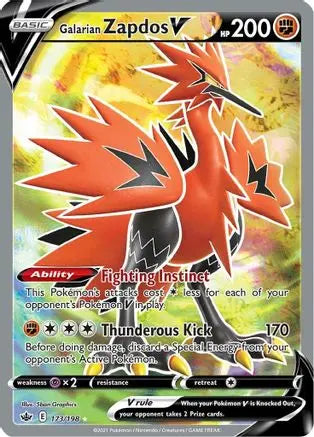 Galarian Zapdos V (173/198) [Sword & Shield: Chilling Reign] Pokémon