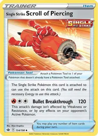 Single Strike Scroll of Piercing (154/198) [Sword & Shield: Chilling Reign] Pokémon