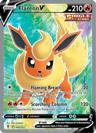 Flareon V (169/203) [Sword & Shield: Evolving Skies] Pokémon