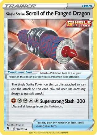 Single Strike Scroll of the Fanged Dragon (158/203) [Sword & Shield: Evolving Skies] Pokémon
