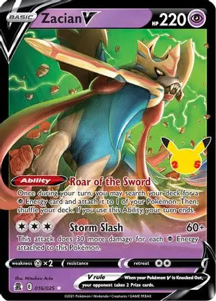Zacian V (016/025) [Celebrations: 25th Anniversary] Pokémon