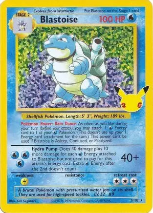 Blastoise (2/102) [Celebrations: 25th Anniversary - Classic Collection] Pokémon