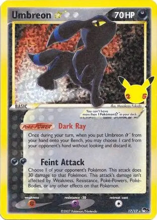 Umbreon (17/17) (Star) [Celebrations: 25th Anniversary - Classic Collection] Pokémon