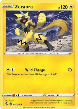Zeraora (102/264) [Sword & Shield: Fusion Strike] Pokémon