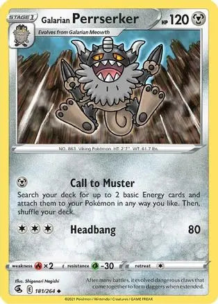 Galarian Perrserker (181/264) [Sword & Shield: Fusion Strike] Pokémon