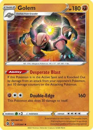 Golem (137/264) [Sword & Shield: Fusion Strike] Pokémon