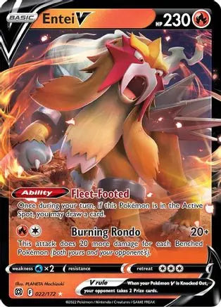 Entei V (022/172) [Sword & Shield: Brilliant Stars] Pokémon