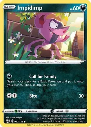 Impidimp (092/172) [Sword & Shield: Brilliant Stars] Pokémon