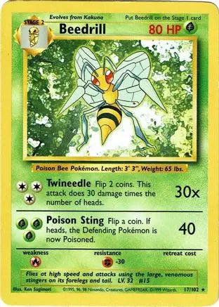 Beedrill (17/102) [Base Set Unlimited] Pokémon