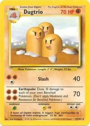 Dugtrio (19/102) [Base Set Unlimited] Pokémon
