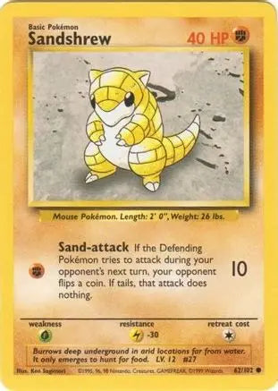 Sandshrew (62/102) [Base Set Unlimited] Pokémon