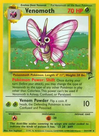 Venomoth (31/130) [Base Set 2] Pokémon