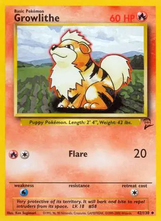 Growlithe (42/130) [Base Set 2] Pokémon