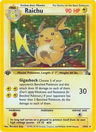 Raichu (14/62) [Fossil 1st Edition] Pokémon