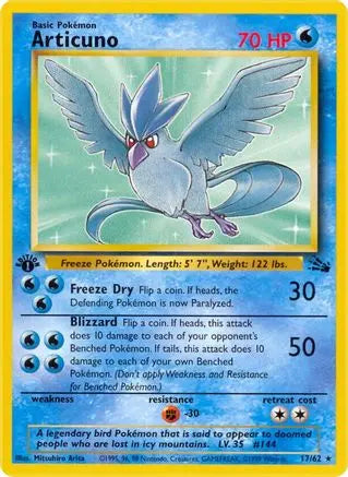 Articuno (17/62) [Fossil 1st Edition] Pokémon