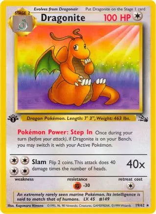Dragonite (19/62) [Fossil 1st Edition] Pokémon