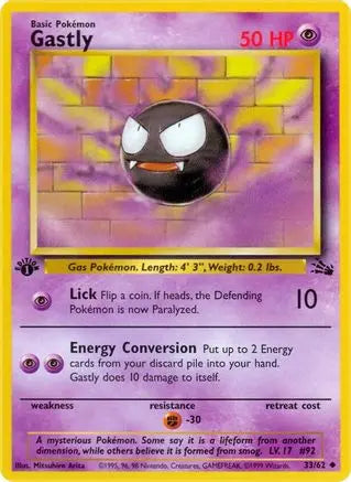 Gastly (33/62) [Fossil 1st Edition] Pokémon