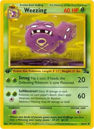 Weezing (45/62) [Fossil 1st Edition] Pokémon
