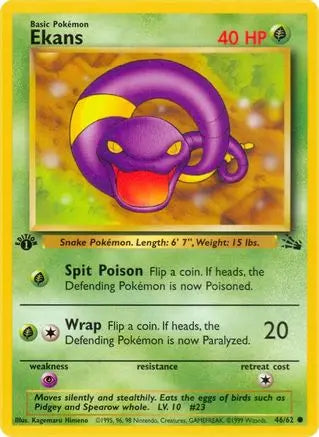 Ekans (46/62) [Fossil 1st Edition] Pokémon