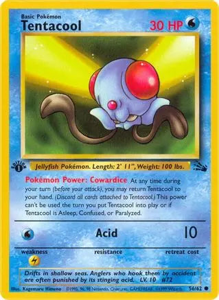 Tentacool (56/62) [Fossil 1st Edition] Pokémon