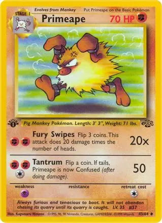 Primeape (43/64) [Jungle 1st Edition] Pokémon