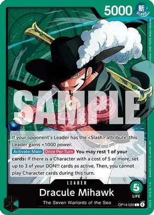 Dracule Mihawk (OP14-020) - The Azure Sea's Seven The Azure Sea's Seven