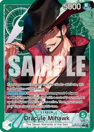 Dracule Mihawk (Alternate Art) (OP14-020) - The Azure Sea's Seven Foil The Azure Sea's Seven
