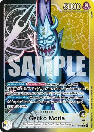 Gecko Moria - OP14-080 (Alternate Art) (OP14-080) - The Azure Sea's Seven Foil The Azure Sea's Seven