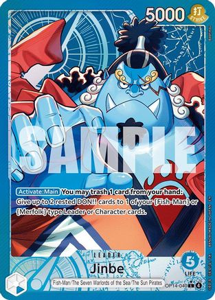 Jinbe - OP14-040 (Alternate Art) (OP14-040) - The Azure Sea's Seven Foil The Azure Sea's Seven